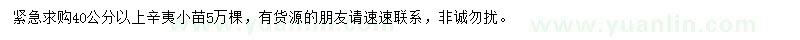 求購(gòu)40公分以上辛夷小苗