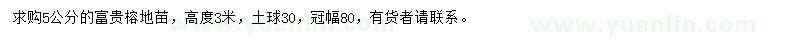 求購5公分富貴榕地苗