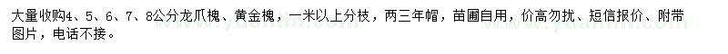 求購4、5、6、7、8公分龍爪槐、黃金槐