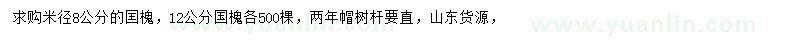 求購米徑8、12公分囯槐