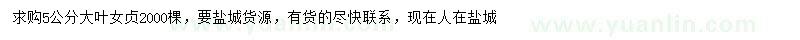 求購5公分大葉女貞
