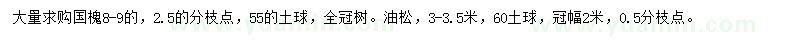求購國槐、油松