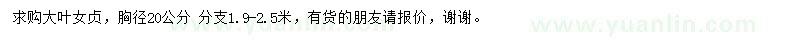 求購胸徑20公分大葉女貞