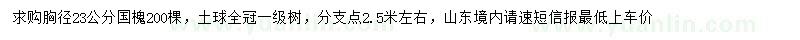求購(gòu)胸徑23公分國(guó)槐