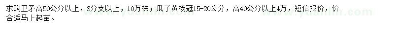 求購(gòu)衛(wèi)矛、瓜子黃楊
