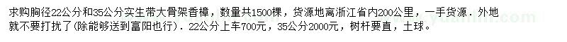 求購胸徑22、35公分香樟