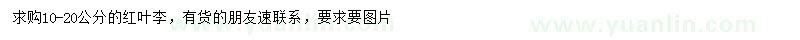 求購(gòu)10-20公分紅葉李