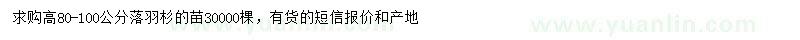 求購(gòu)高80-100公分落羽杉