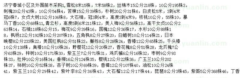 求購(gòu)雪松、絲棉木、刺槐等