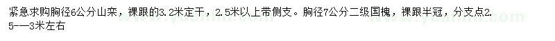求購胸徑6公分山欒