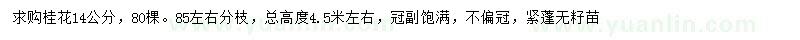 求購14公分桂花