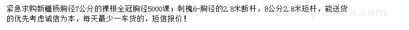 求購胸徑7公分新疆楊、6、8公分刺槐