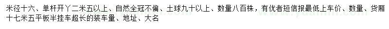 求購米徑16公分七葉樹