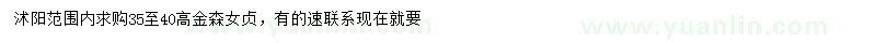求購高35-40公分金森女貞