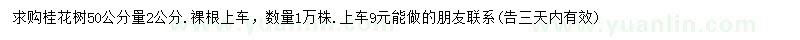 求購50公分處量2公分桂花