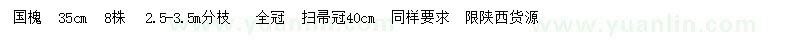 求購35公分國槐