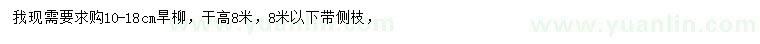 求購(gòu)10-18公分旱柳