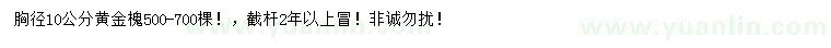 求購胸徑10公分黃金槐