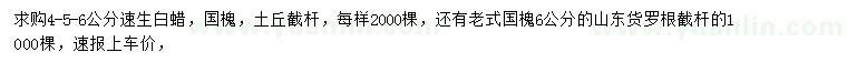 求購速生白蠟、國槐、老式國槐