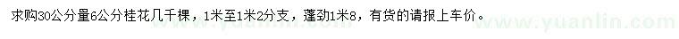 求購(gòu)30公分量6公分桂花樹(shù)