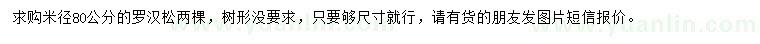 求購米徑80公分羅漢松