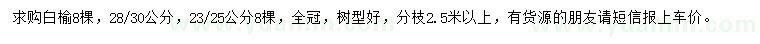 求購23-25、28-30公分白榆