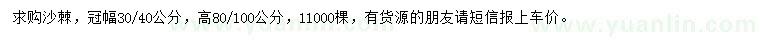 求購高80-100公分沙棘
