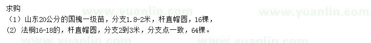求購國(guó)槐、法桐