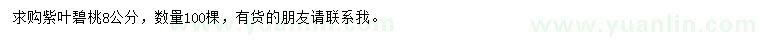 求購8公分紫葉碧桃
