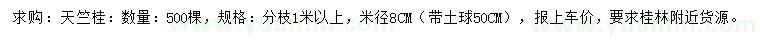 求購米徑8公分天竺桂