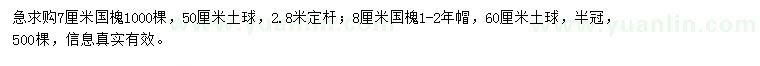 求購(gòu)7、8公分國(guó)槐