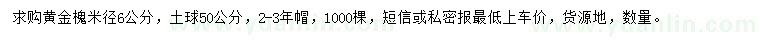 求購米徑6公分黃金槐