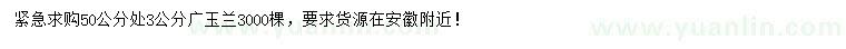 求購50公分處3公分廣玉蘭