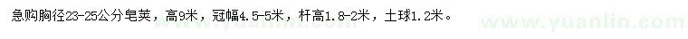 求購胸徑23-25公分皂莢