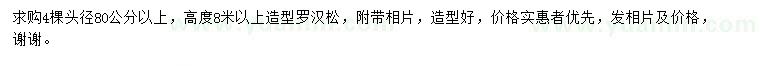 求購高8米以上造型羅漢松