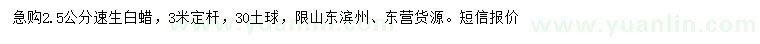 求購2.5公分速生白蠟