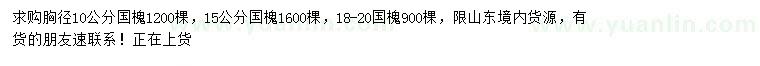 求購胸徑10-20公分國槐