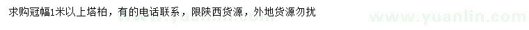 求購冠幅1米以上塔柏