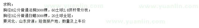 求購胸徑8公分法桐、3公分白蠟