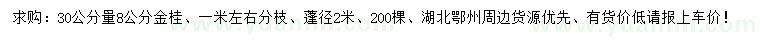 求購(gòu)30公分量8公分金桂