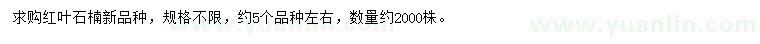 求購紅葉石楠新品種