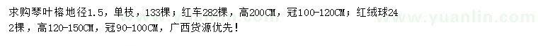 求購琴葉榕、紅車(chē)、紅絨球