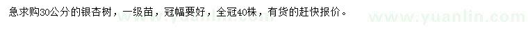 求購30公分銀杏樹