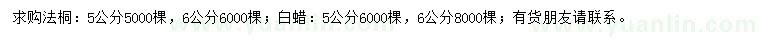 求購(gòu)法桐、白蠟