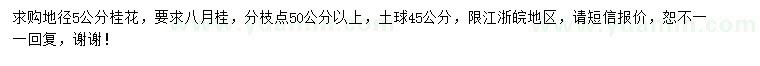 求購地徑5公分八月桂