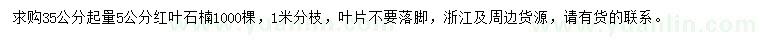 求購35公分起量5公分紅葉石楠