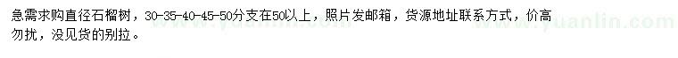 求購直徑30公分以上石榴樹