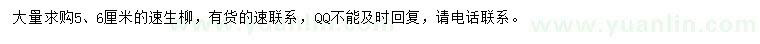 求購5、6公分速生柳