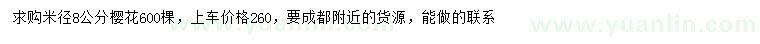 求購米徑8公分櫻花