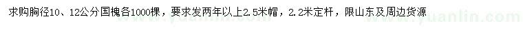 求購胸徑10、12公分國槐